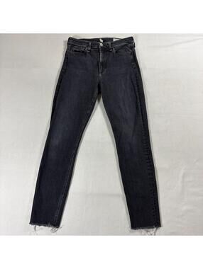 Rag & Bone Reyes Skinny Crop Jeans Gray Raw Hem Size 27 Fits Like 27x27